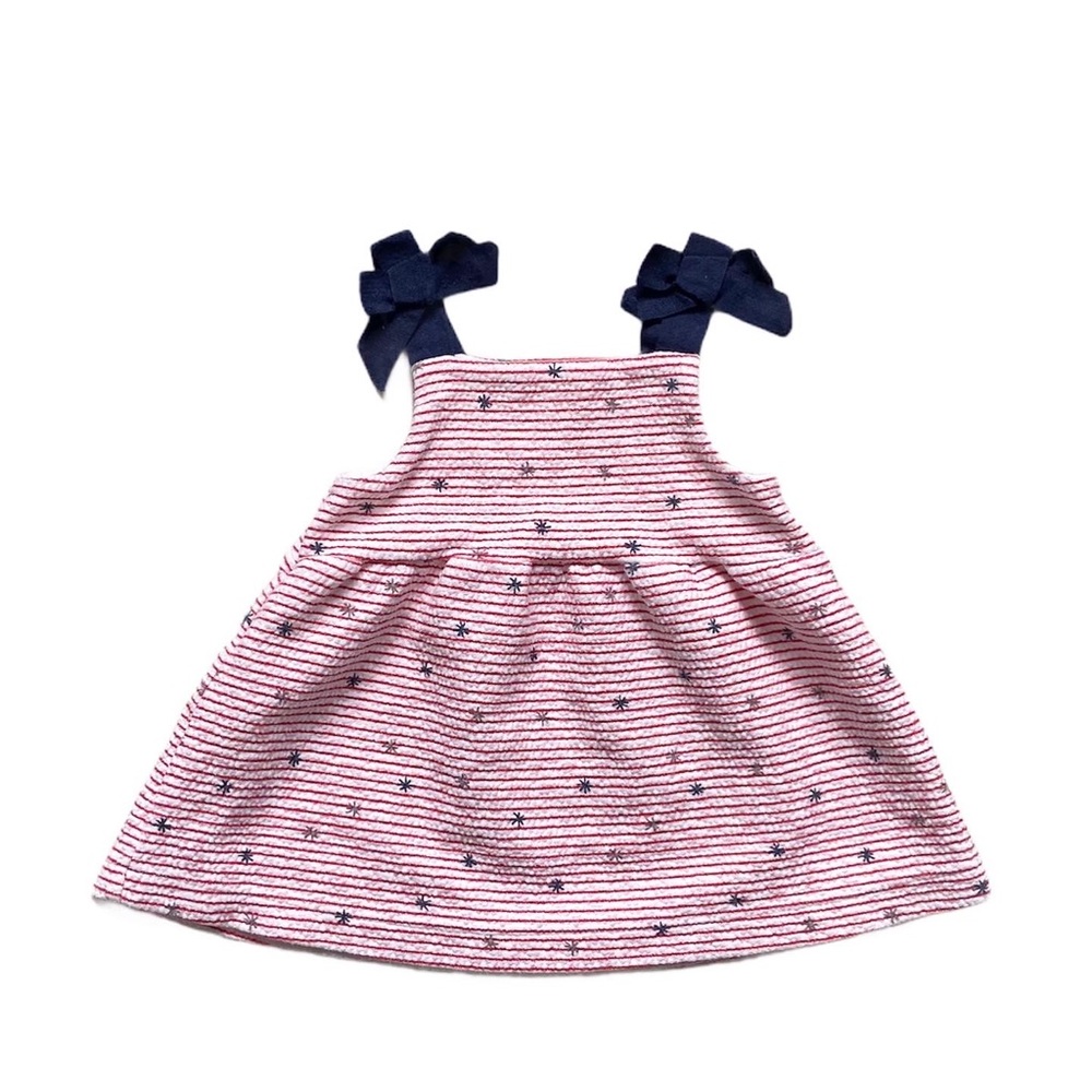 Zara textured bow strap dress 6-9 months